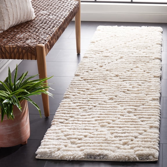 Safavieh Hi-Lo Abby Diamond Shag Runner Rug, Beige/Gray, 2'2" x 8'