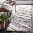 thumbnail image 1 of Safavieh Hi-Lo Almira Abstract Shag Runner Rug, Gray/Light Beige, 2'2" x 8', 1 of 10