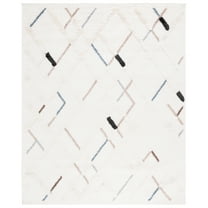 SAFAVIEH Hi-Lo Greta Diamond Shag Area Rug, Light Beige/Beige, 8' x 10'