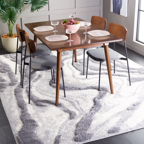 Safavieh Hi-Lo Hiren Abstract Shag Area Rug, Gray/Light Gray, 8' x 10'