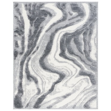 SAFAVIEH Hi-Lo Hiren Abstract Shag Area Rug, Grey/Light Grey, 8' x 10'