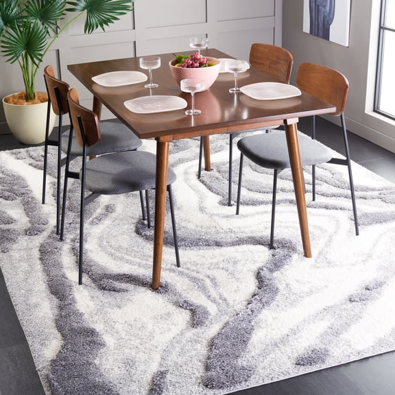 Safavieh Hi-Lo Hiren Abstract Shag Area Rug, Gray/Light Gray, 9' x 12'