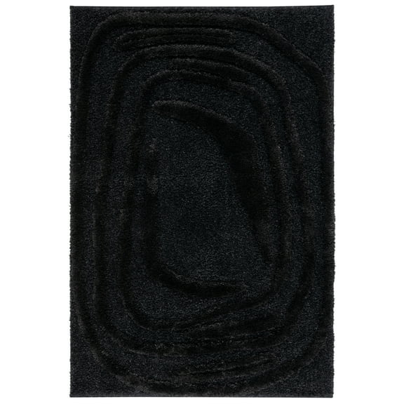 SAFAVIEH Hi-Lo Seamus Solid Shag Area Rug, Black, 10' x 14'