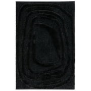 SAFAVIEH Hi-Lo Seamus Solid Shag Area Rug, Black, 8' x 10'
