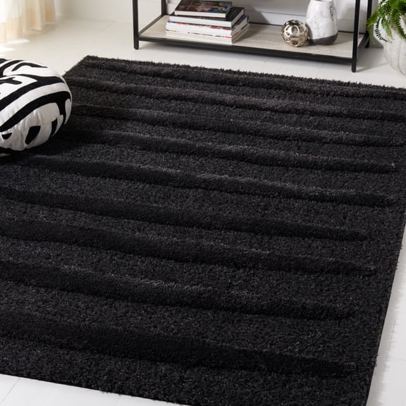 Safavieh Hi-Lo Tucker Striped Shag Area Rug, Charcoal, 9' x 12'