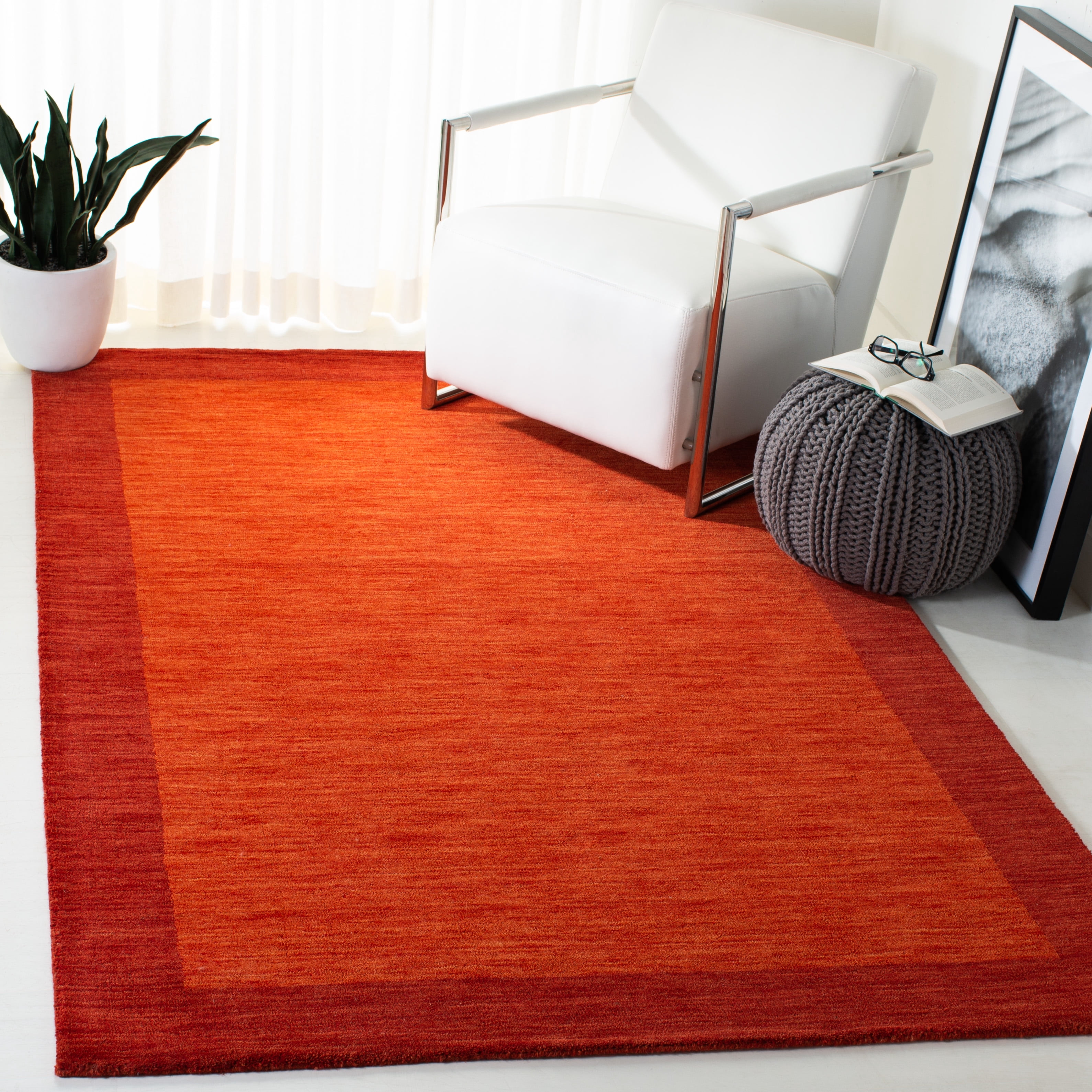 Safavieh Himalaya Addie Solid Wool Area Rug, Red, 8' x 10'