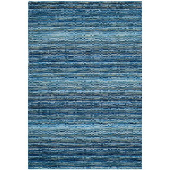 SAFAVIEH Himalaya Branden Overdyed Striped Wool Area Rug, Blue/Multi, 2' x 3'