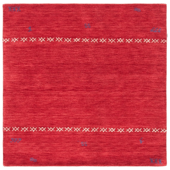 SAFAVIEH Himalaya Cainneach Solid Wool Area Rug, Red, 8' x 8' Square