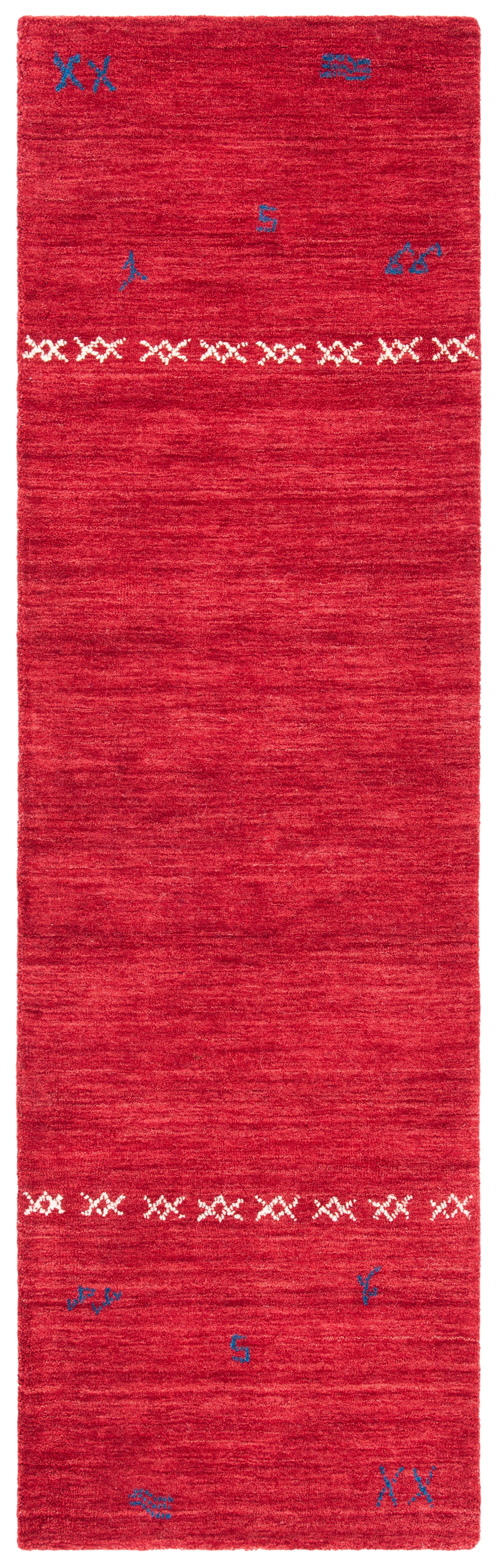 SAFAVIEH Himalaya Cainneach Solid Wool Runner Rug, Red, 2'3" x 12'