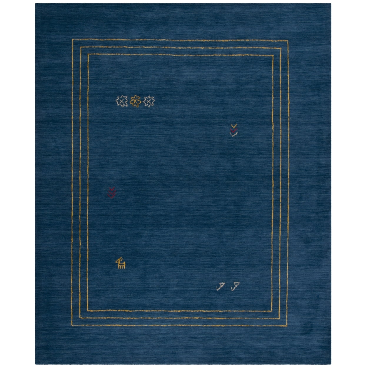 Handmade Blue Wool 8' x 10' Rectangular Area Rug