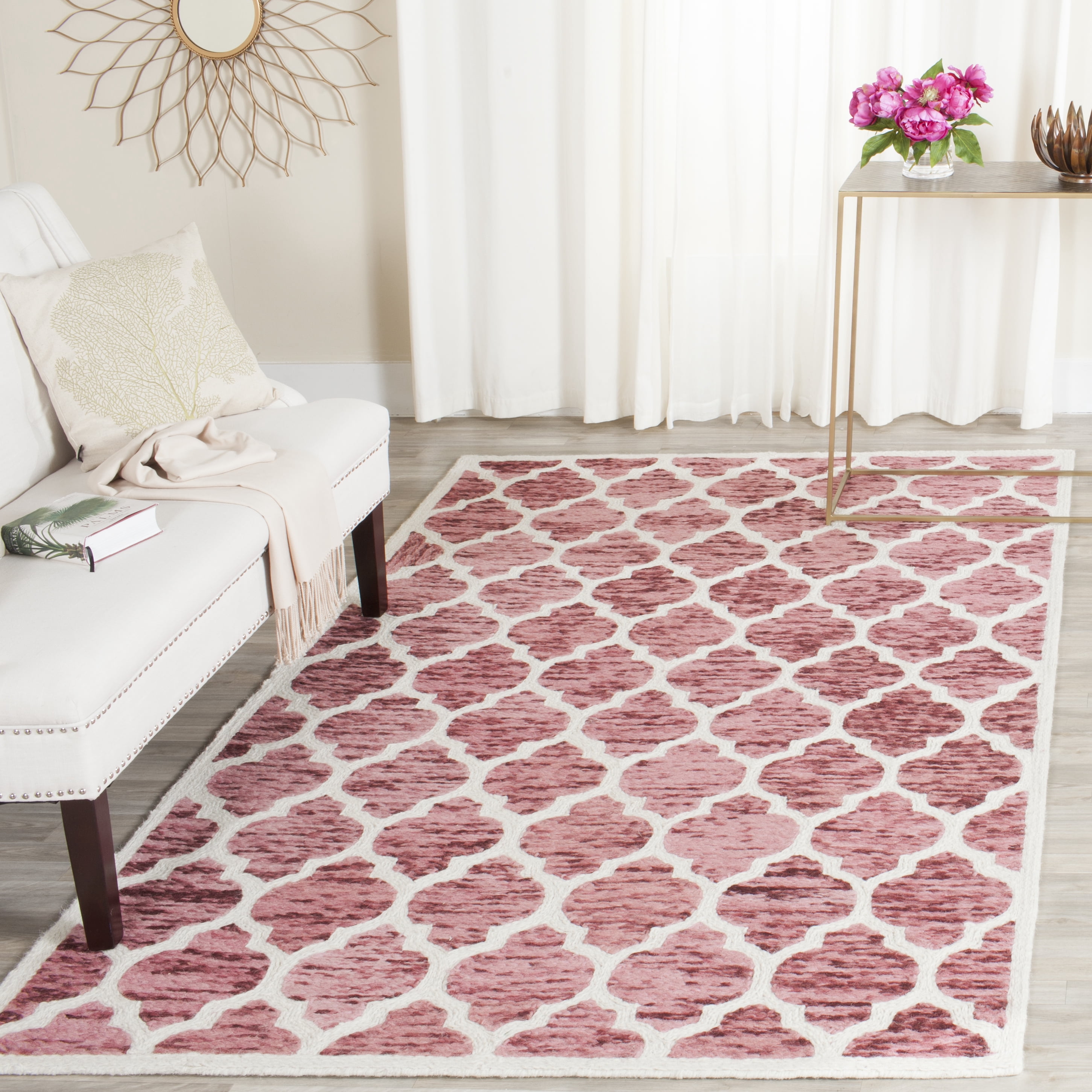 Safavieh Himalaya Carmella Distressed Wool Area Rug, Red/Ivory, 4' x 6'