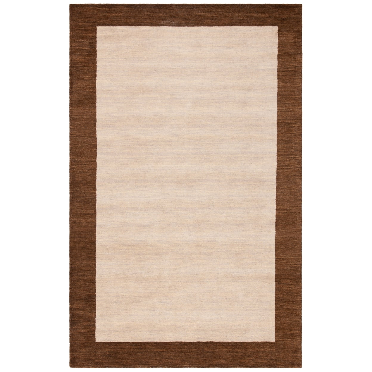 Hand-Knotted Artisan Wool Rug Beige/Dark Brown 4' x 6'