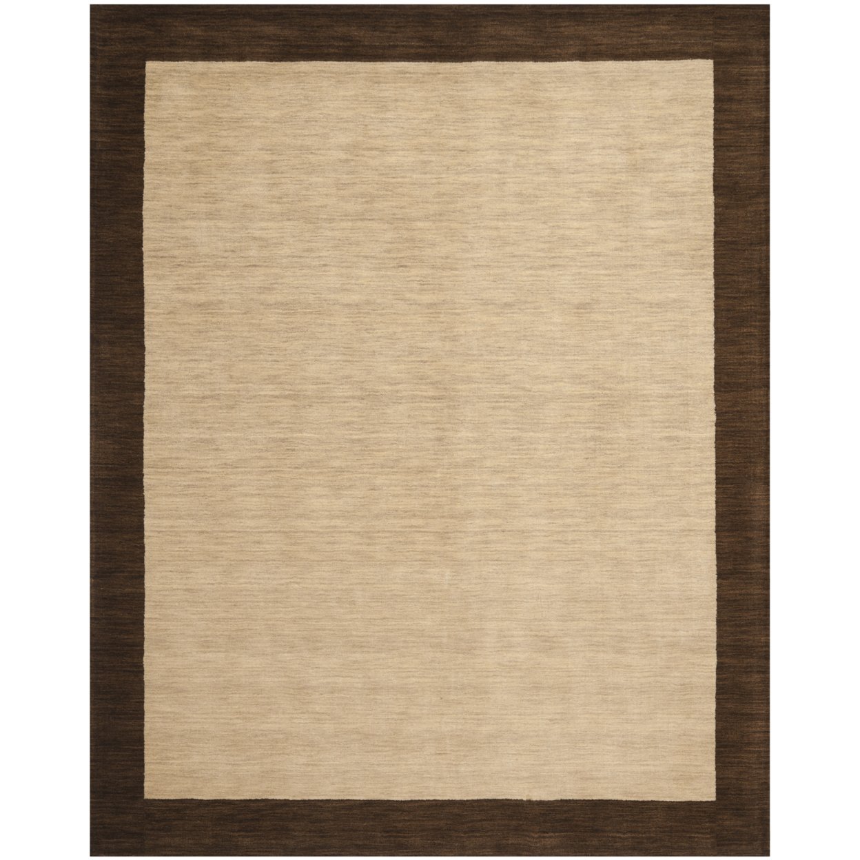SAFAVIEH Himalaya Cenric Solid Wool Runner Rug, Beige/Dark Brown, 2'3 ...