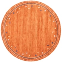 SAFAVIEH Himalaya Charmaine Solid Wool Area Rug, Rust, 4' x 4' Round