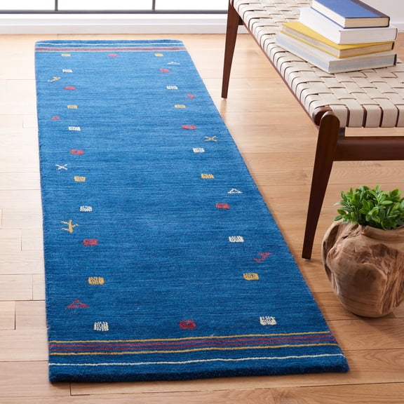 Safavieh Himalaya Charmaine Solid Wool Runner Rug, Blue, 2'3" x 12'