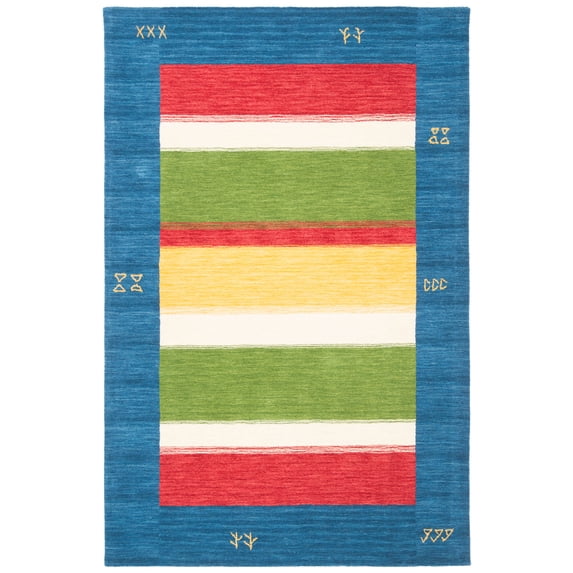 SAFAVIEH Himalaya Clarette Striped Wool Runner Rug, Blue, 2'3" x 8'