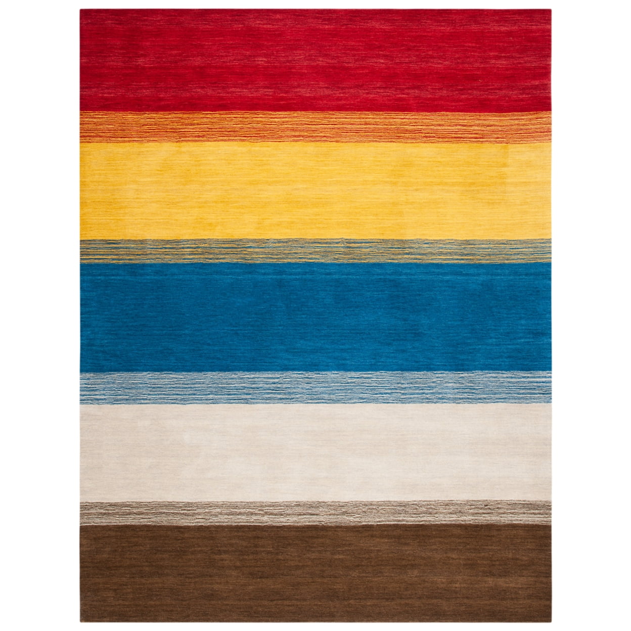 Handmade Multicolor Wool Striped 3' x 5' Area Rug