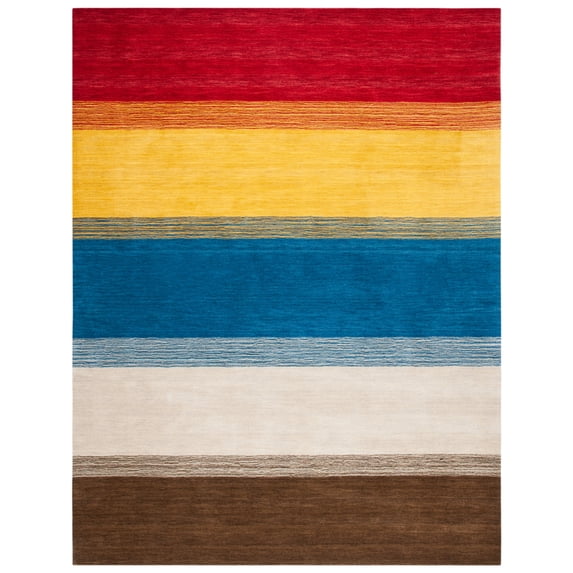 Safavieh Himalaya Cleto Striped Wool Area Rug, Orange/Multi, 6' x 9'