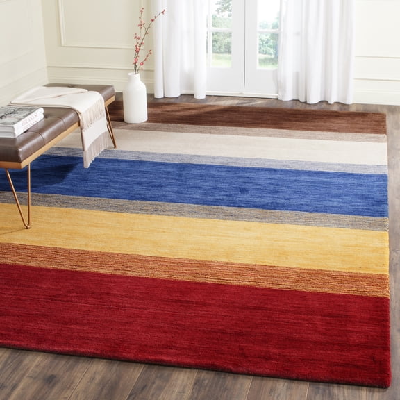 Safavieh Himalaya Cleto Striped Wool Area Rug, Orange/Multi, 8'9" x 12'