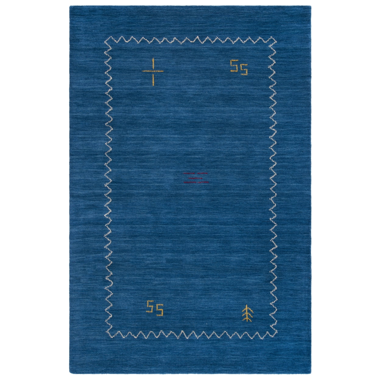 Handmade Blue Wool 4' x 6' Hand-knotted Area Rug