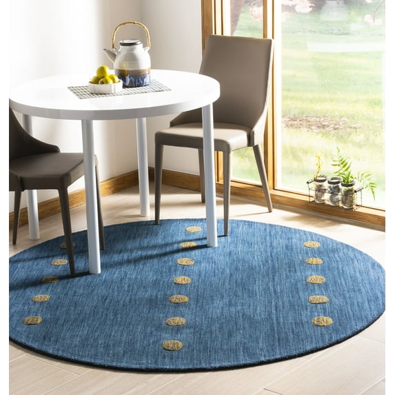 Safavieh Himalaya Derbhile Solid Wool Area Rug, Blue, 6' x 6' Round
