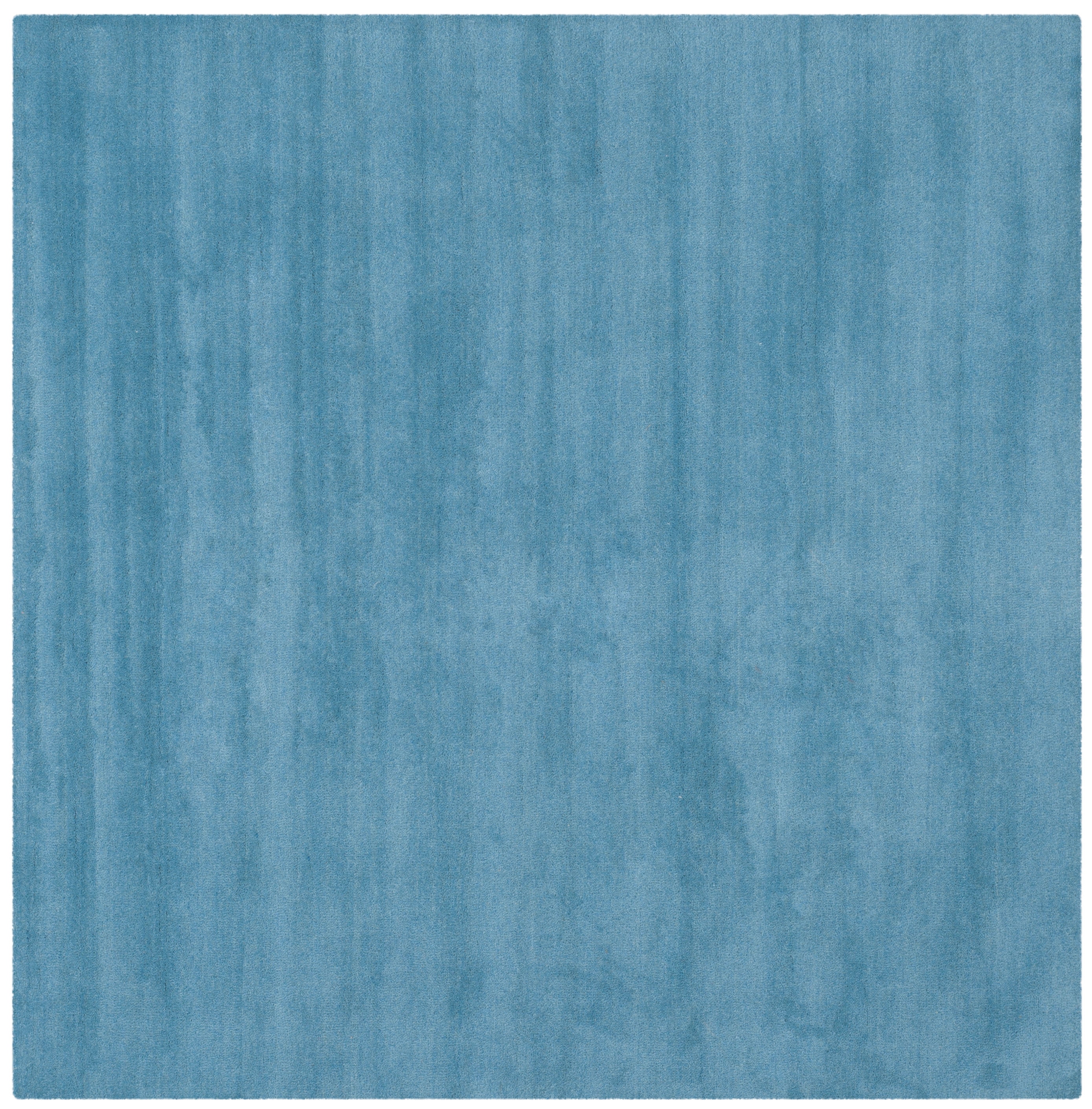 Handmade Tufted Square Blue Wool Accent Rug 47"