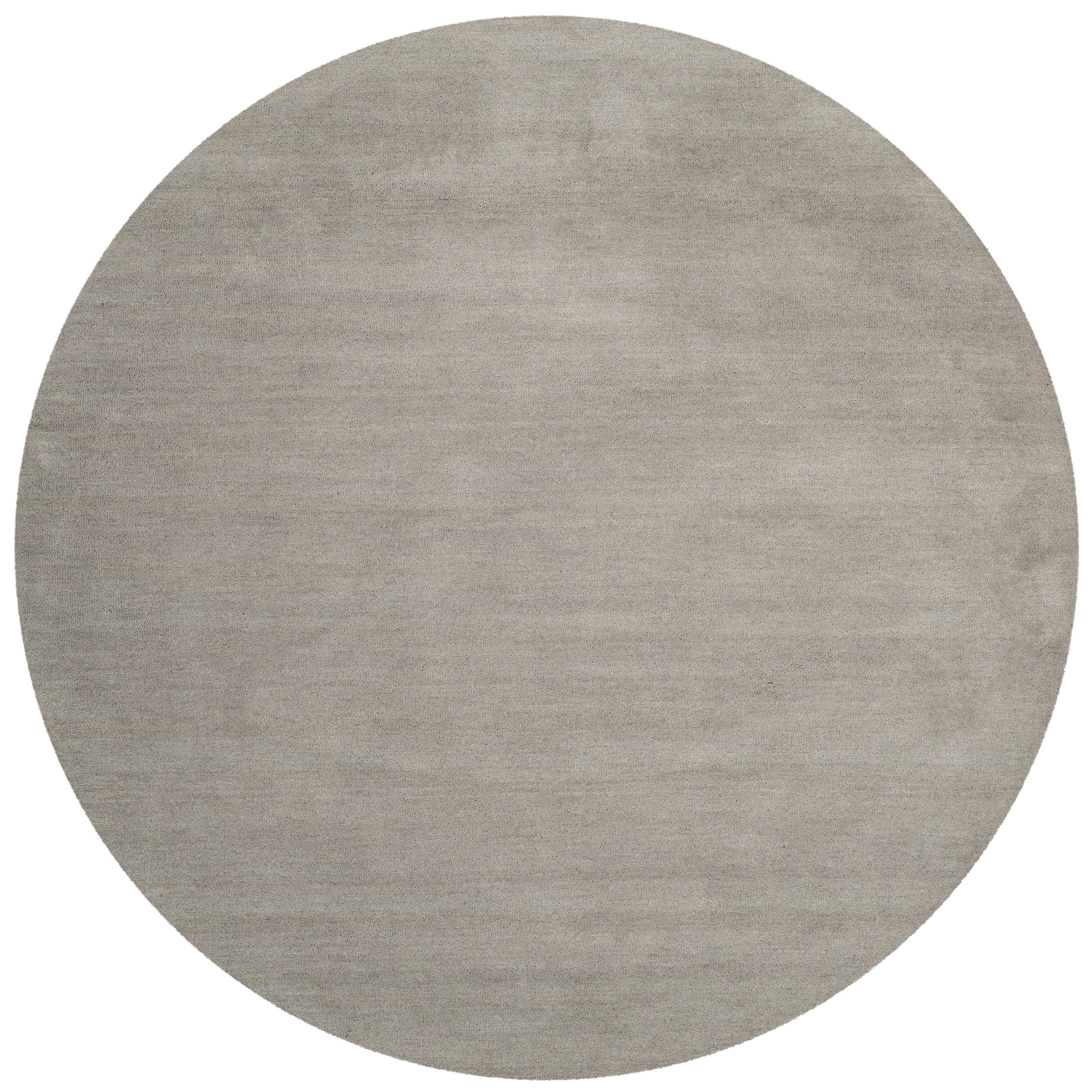 Himalaya Gray Round Hand-Tufted Wool Area Rug, 8'