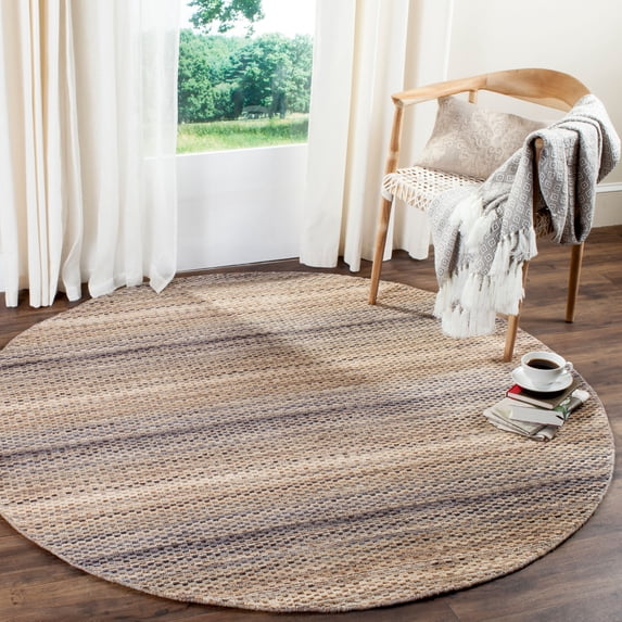 Safavieh Himalaya Renae Striped Wool Area Rug, Gray, 6' x 6' Round