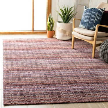 SAFAVIEH Himalaya Damhan Striped Wool Area Rug, Purple/Multi, 5' x 8'
