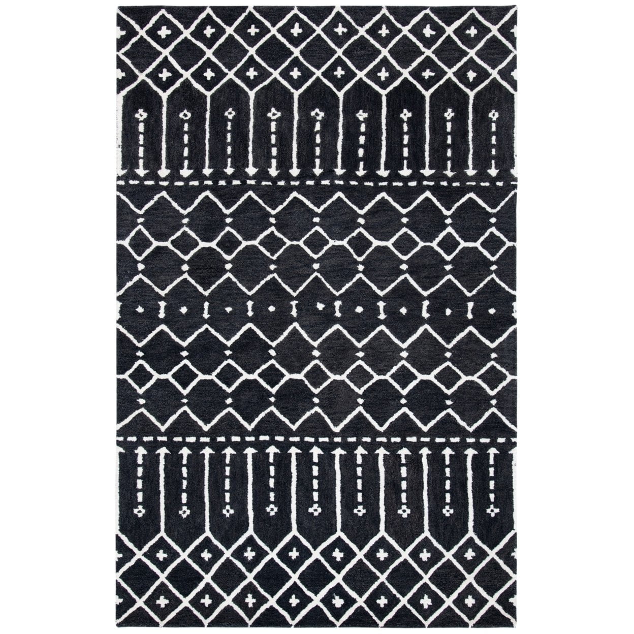 Gray Handmade Tufted Wool and Viscose 9' x 12' Rug