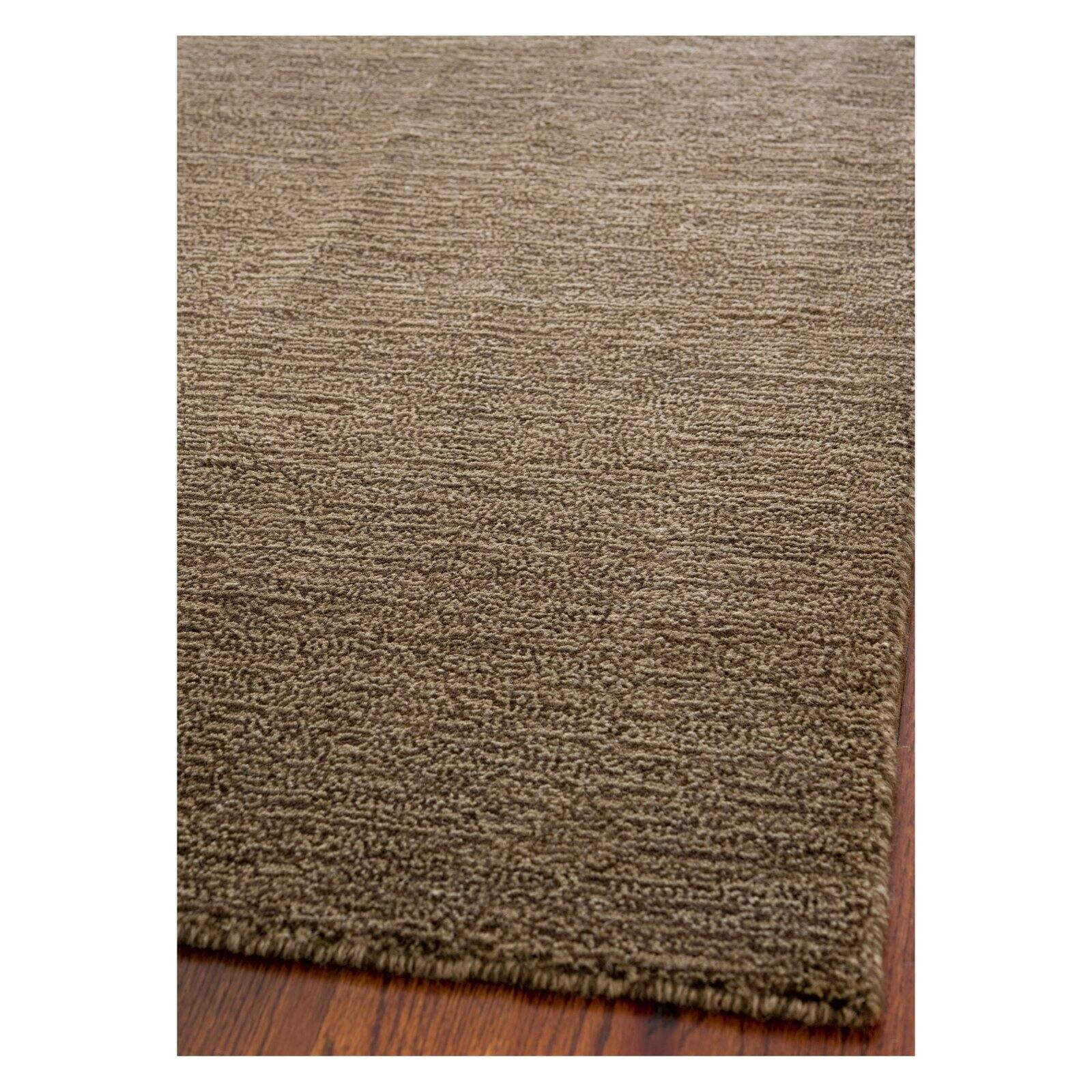 Hand-Knotted Serene Blue Wool Rectangular Area Rug - 5' x 8'