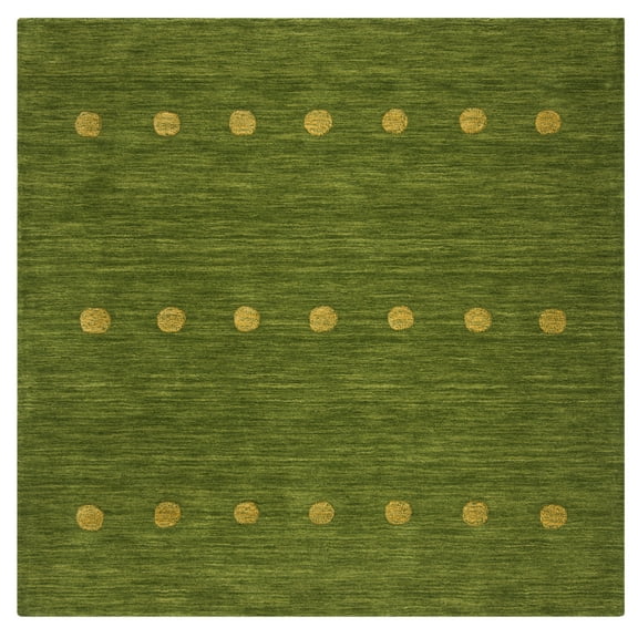 SAFAVIEH Himalaya Derbhile Solid Wool Area Rug, Green, 4' x 4' Square