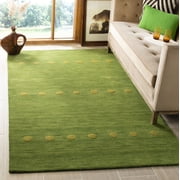 Safavieh Himalaya Derbhile Solid Wool Area Rug, Green, 8' x 8' Square