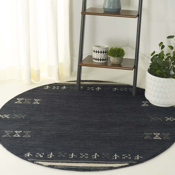 Safavieh Himalaya Dorothea Solid Wool Area Rug, Charcoal, 6' x 6' Round