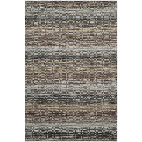SAFAVIEH Himalaya Driskoll Solid Wool Area Rug, Beige/Multi, 4' x 6'