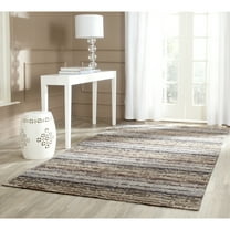 SAFAVIEH Himalaya Driskoll Solid Wool Area Rug, Beige/Multi, 5' x 8'