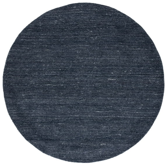 SAFAVIEH Himalaya Flanagan Solid Area Rug, Black/Grey, 7' x 7' Round