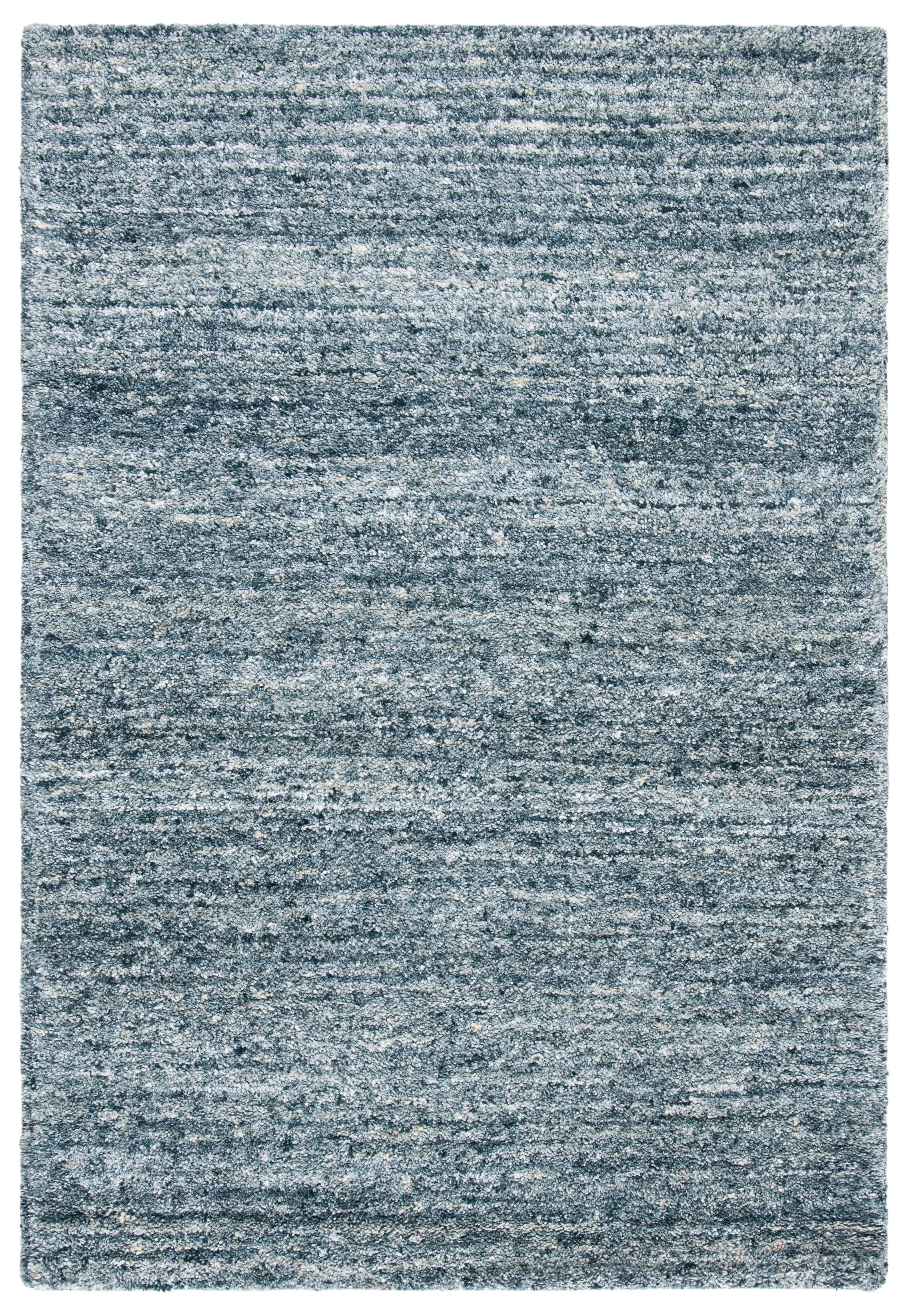 Handmade Blue and Gold Wool Tufted Rectangular Rug, 3' x 5'