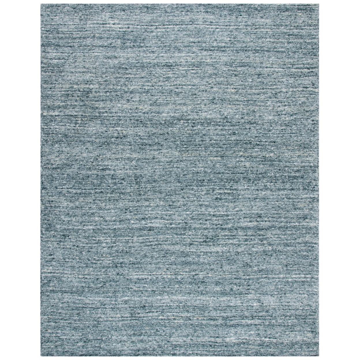 Handmade Himalaya Tufted Blue Wool Rectangular Rug - 5' x 8'