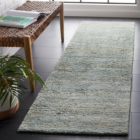 Safavieh Himalaya Flanagan Solid Runner Rug, Blue/Olive, 2'3" x 12'