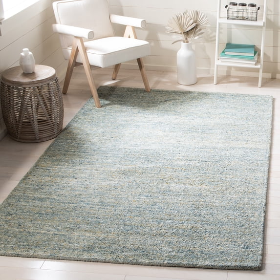 Safavieh Himalaya Flanagan Solid Area Rug, Blue/Olive, 5' x 8'