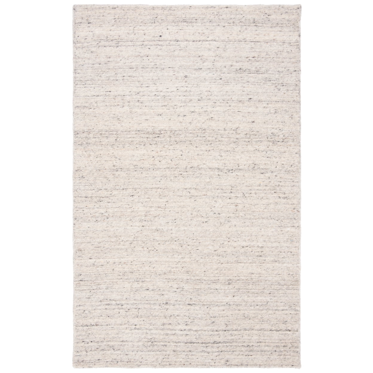 Elegant Ivory Hand-Tufted Wool Rectangular Rug, 5' x 8'