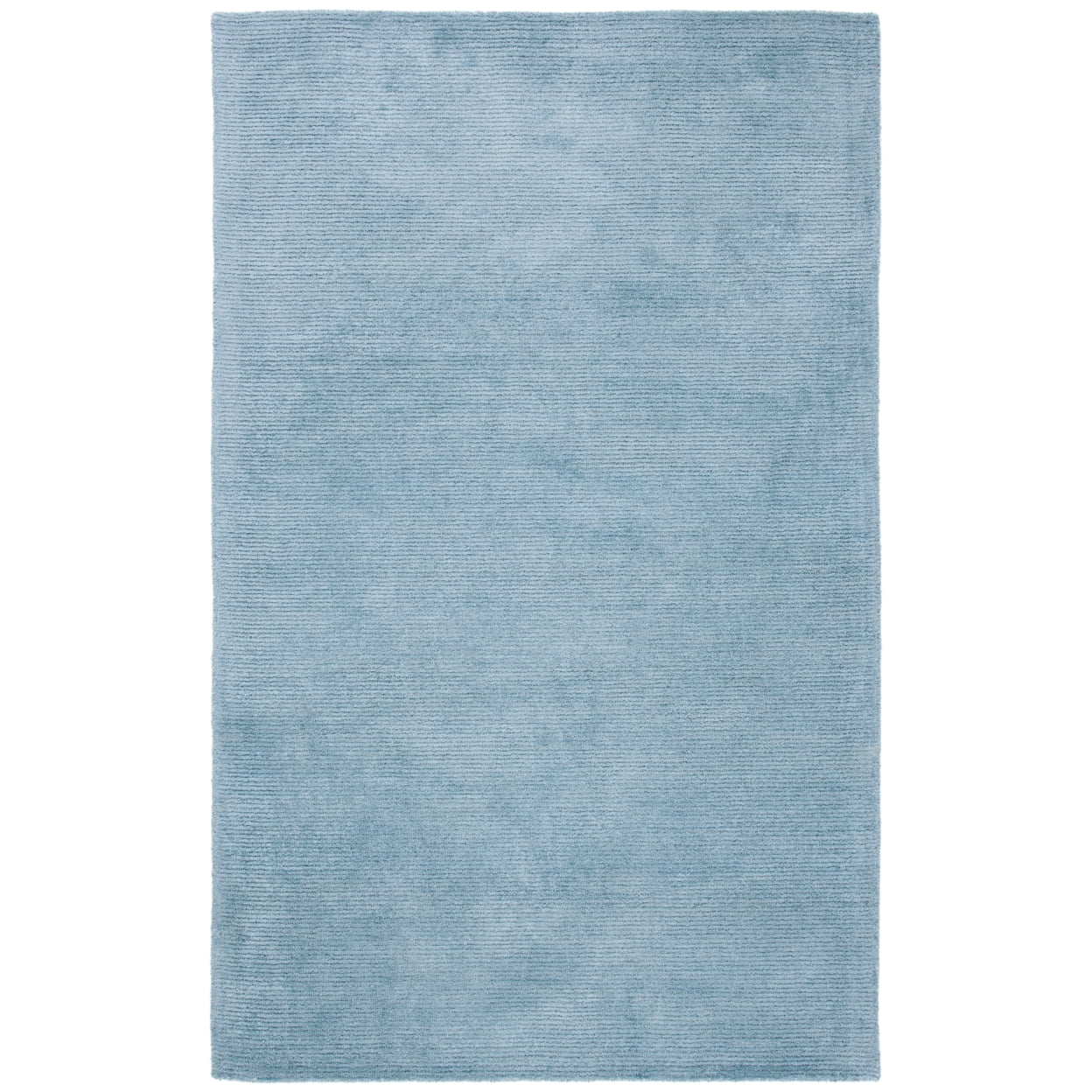 Handmade Blue Square Tufted Wool-Viscose 6' Area Rug