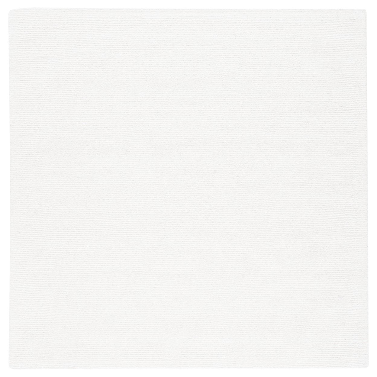 Ivory Hand Tufted Wool and Viscose Square Rug, 6 ft