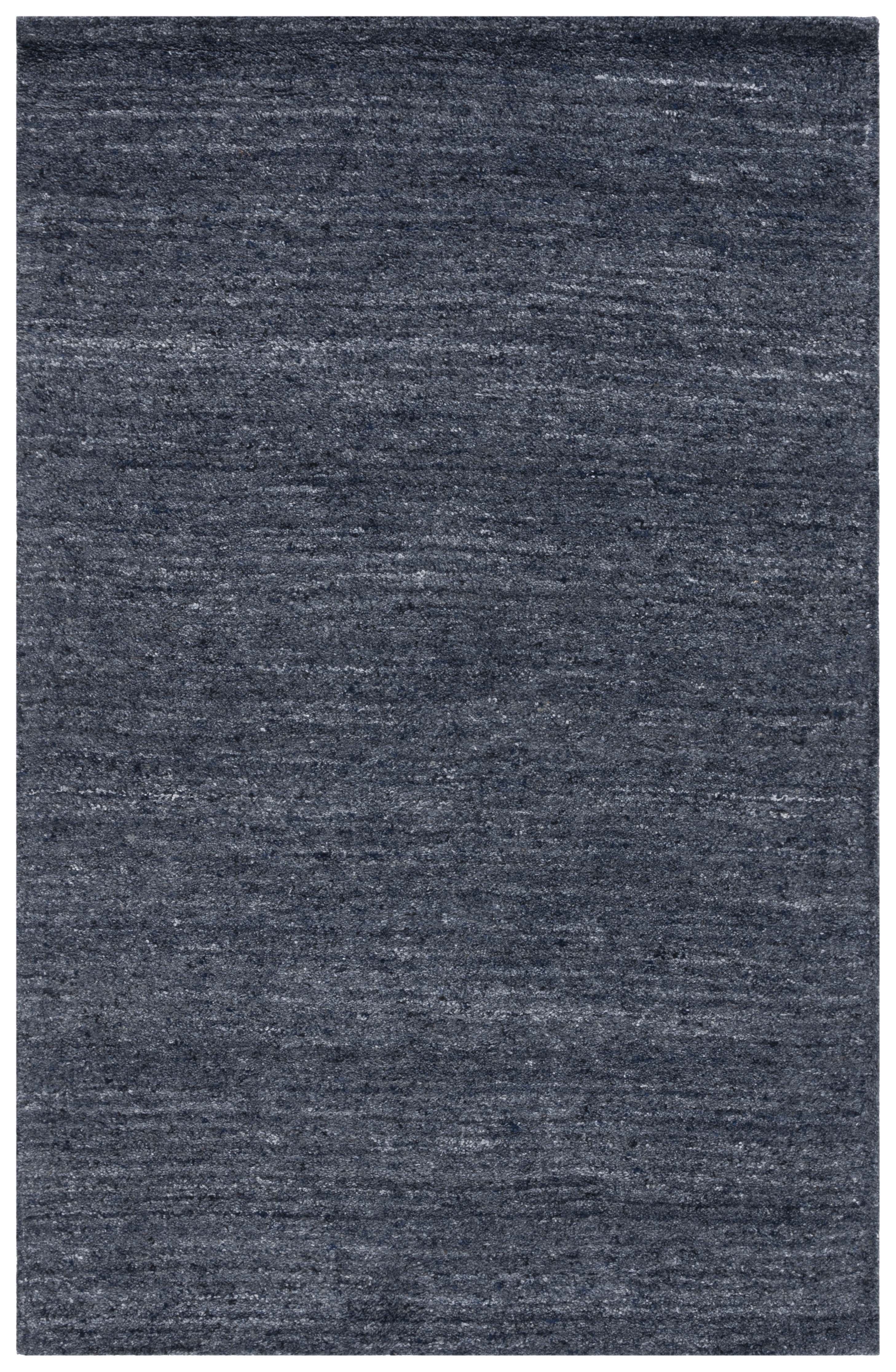 Himalaya Black and Grey Handmade Wool Area Rug, 4' x 6'