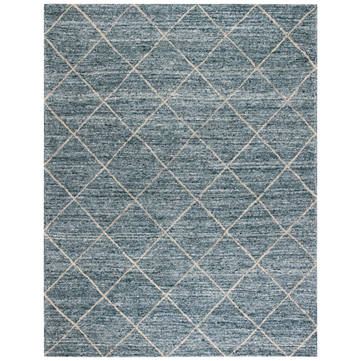 Handmade Himalaya Blue Wool Tufted 5' x 8' Area Rug