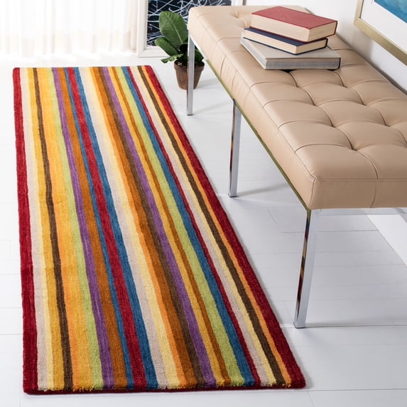 Safavieh Himalaya Sorrel Striped Wool Runner Rug, Red/Multi, 2'3" x 14'