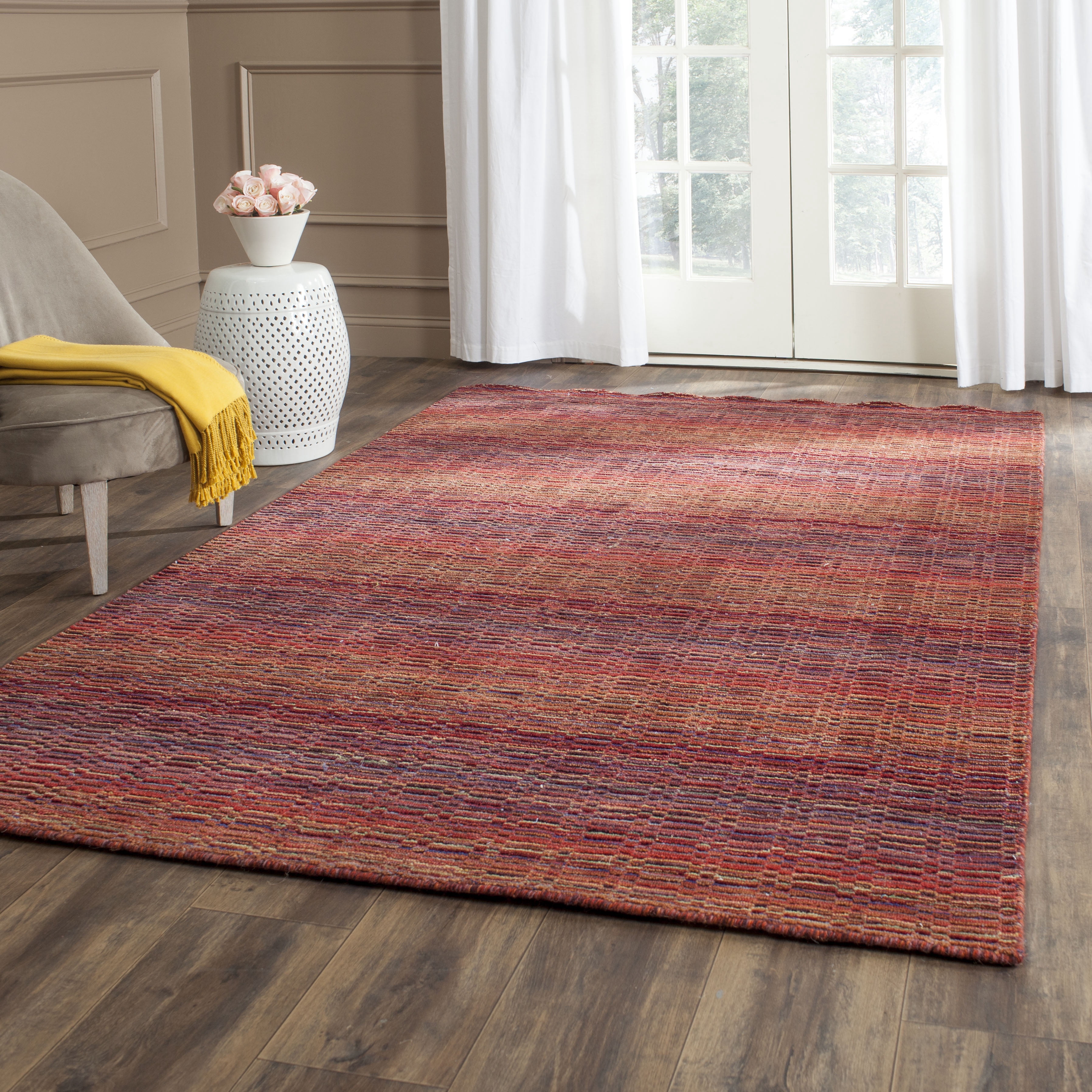 Red Multicolor Rug Safavieh Himalaya Lagrange Solid Wool Area Rug, Red/Multi, 8' x 10 ...