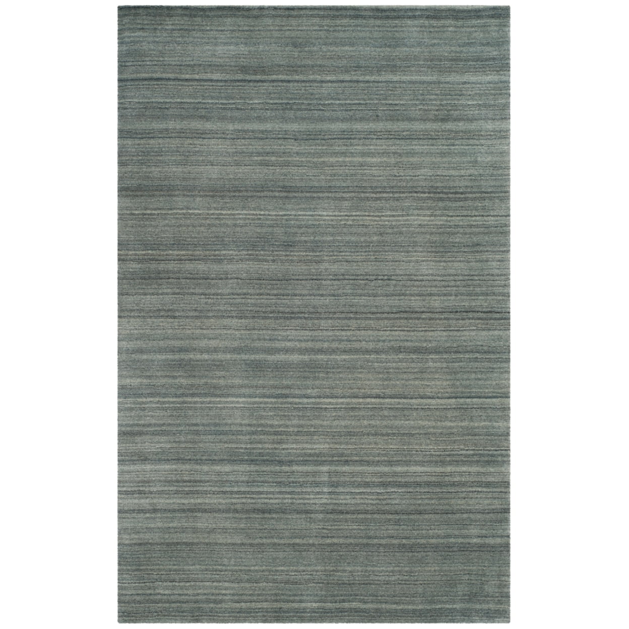 Slate Blue Hand-Knotted Wool 4' x 6' Area Rug