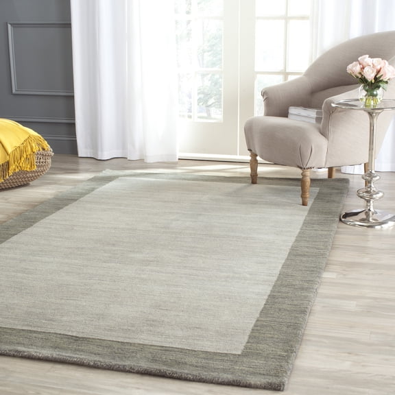 Safavieh Himalaya Lexine Solid Wool Area Rug, Light Gray/Dark Gray, 6' x 9'